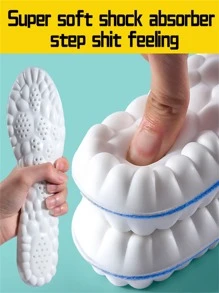 1對4d運動鞋墊,柔軟、透氣、高彈性、吸震、乳膠按摩鞋墊,適用於男女 - 灰色 - 查看 10