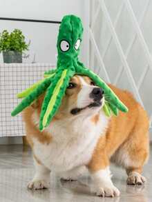 1 Pieza Juguete De Peluche Para Perro Con Forma De Pulpo Con Squeaker Y Sonajero Incorporado, Color Aleatorio - Multicolor - Ver 3