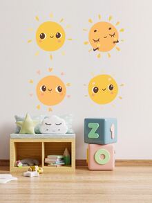 1pc Cartoon Sun Pvc Self-adhesive Wall Sticker For Children's Room Decoration - Multicolor - View 3