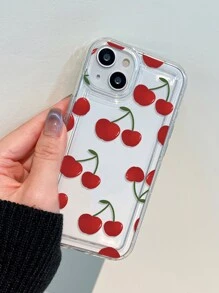 樱桃图案防震透明防摔 TPU 手机壳适用于 iPhone 16/16 Pro/16 Plus/16 Pro Max/15/14/13/12/11/XR/7G - 彩色 - 查看 2