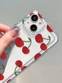 樱桃图案防震透明防摔 TPU 手机壳适用于 iPhone 16/16 Pro/16 Plus/16 Pro Max/15/14/13/12/11/XR/7G - 彩色 - 查看 5