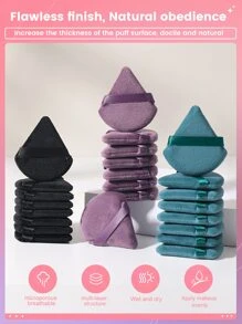 Bộ 24 bông phấn trang điểm Phấn tam giác mềm Bông phấn khoáng dùng để trang điểm mặt - Nhiều màu - Xem 5