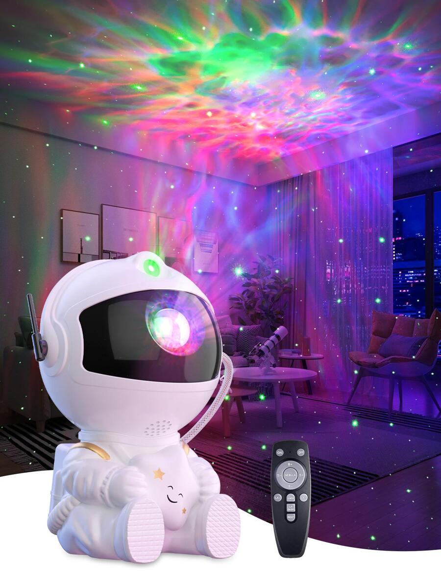 Proyector de estrellas de astronauta para niños, lámpara de proyector de cielo estrellado y galaxia para decoración de dormitorio, luz nocturna, decoración del hogar, regalos para niños, 2023 - Blanco - Ver 1