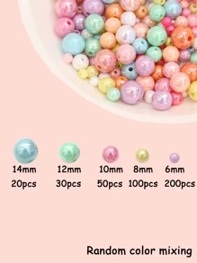 La Cuenta Espaciadora Acrílica De Cuentas Redondas De Colores Mezclados Opacos De 6/8/10/12/14 Mm Se Puede Utilizar Para Hacer Y Separar Cuentas Sueltas Para Accesorios De Collar De Pulsera