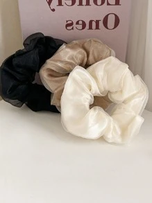 Bộ 3 chiếc dây buộc tóc hoa, dây buộc tóc cỡ lớn, dây buộc tóc đuôi ngựa dễ thương, quà tặng cho mùa tựu trường, phụ kiện tóc, dây chun buộc tóc. - Nhiều màu - Xem 3