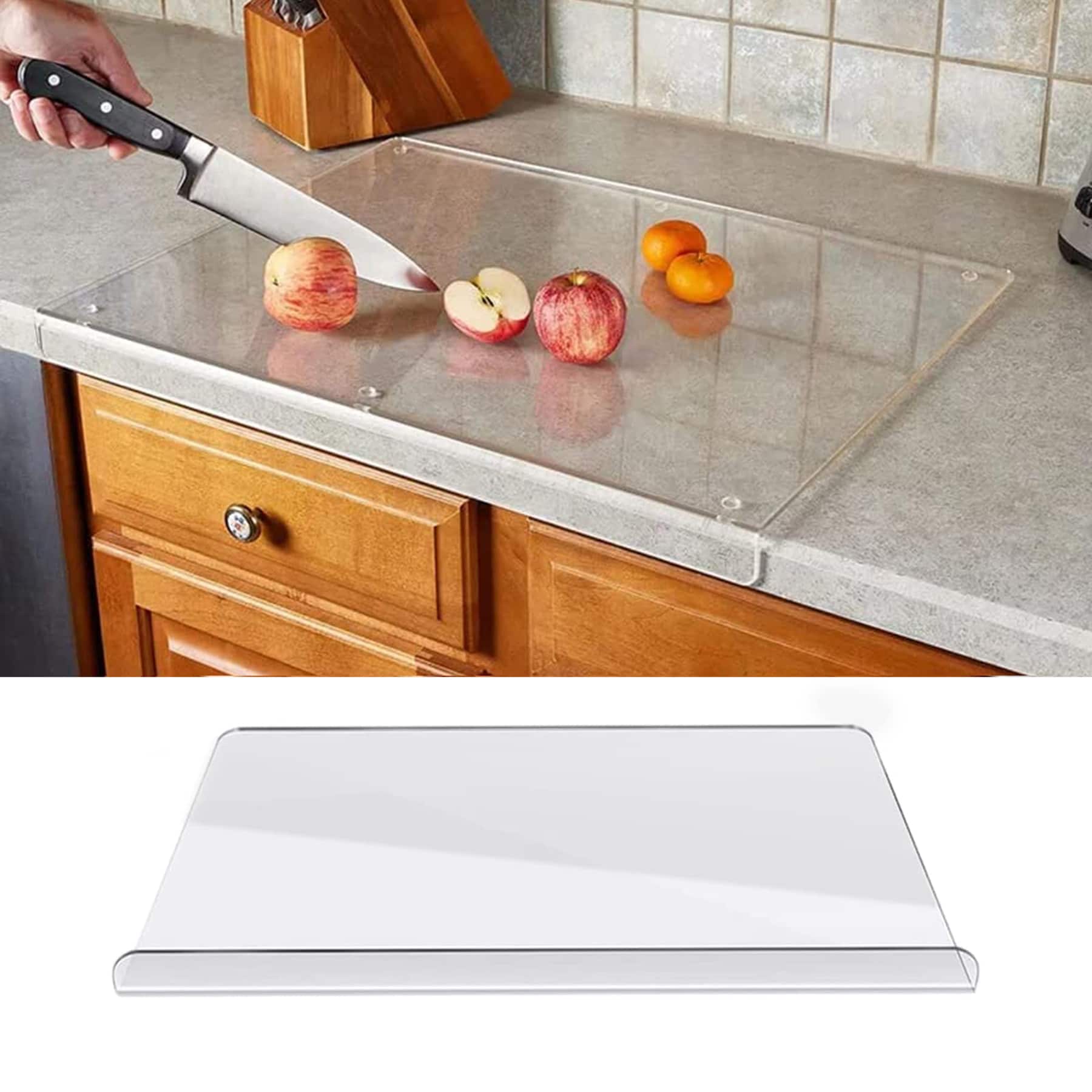 Acrylic Kitchen Cutting Board For Countertop Lip, Non-Slip & Transparent Chopping Board, Suitable For Home & Restaurant - Clear - View 1