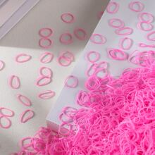 500pcs Girls' Mini Disposable Elastic Hair Ties Suitable For Daily Use - Pink - View 6