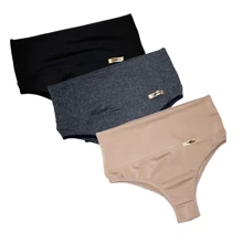 kit com 4 Calcinha cinta Vivi pala compressão pós parto prende barriga suplex cós - Multicolorido - Visão 4