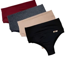 kit com 4 Calcinha cinta Vivi pala compressão pós parto prende barriga suplex cós - Multicolorido - Visão 5