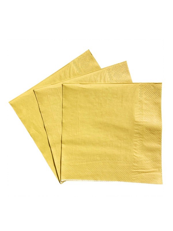 20 pièces Serviettes carrées jetables dorées, 33*33cm, convient pour les fêtes, la maison, les pique-niques, etc., Noël