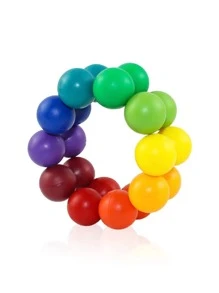 Diy教育球立方體、多種智力球,創新減壓玩具供孩童嬉戲、益智教育玩具 - 彩色 - 查看 2