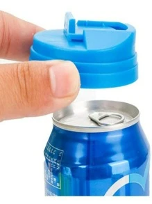 Plastic Soda Can Lid Top Cover, Beverage Seal Cap - Blue - View 3