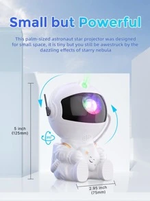 Proyector de estrellas de astronauta para niños, lámpara de proyector de cielo estrellado y galaxia para decoración de dormitorio, luz nocturna, decoración del hogar, regalos para niños, 2023 - Blanco - Ver 5