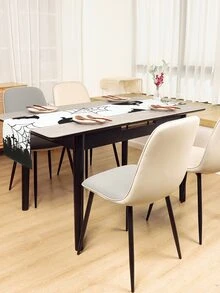 1pc Halloween Cute Ghost & Spider Web Printed Desk Flag - Multicolor - View 4