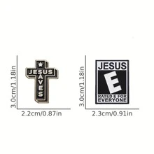 2入組耶穌救贖標誌彩釉別針經典復古胸針帽子衣物背包配飾禮品別針，適合兒童和朋友