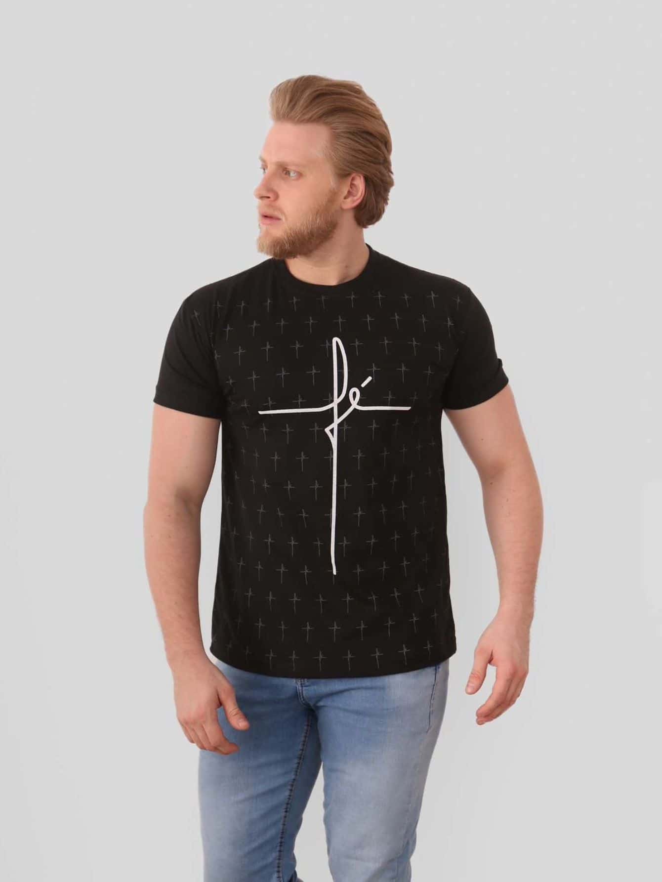 Men T-Shirts - 黑色 - 查看 1