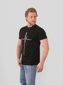 Men T-Shirts - 黑色 - 查看 2