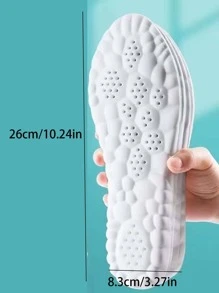 1對4d運動鞋墊,柔軟、透氣、高彈性、吸震、乳膠按摩鞋墊,適用於男女 - 灰色 - 查看 3