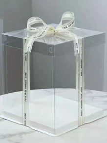 1pc Transparent Display Box, Gift Packaging Box, For Holiday Party Gifts Packaging, Christmas, Halloween, Valentine's Day Gift Box Decor, Flowers Shoes PET Gift Box,Christmas Valentine Day