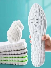 1對4d運動鞋墊,柔軟、透氣、高彈性、吸震、乳膠按摩鞋墊,適用於男女 - 灰色 - 查看 2