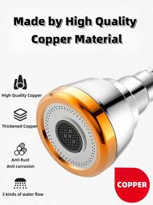 360度旋轉黃銅和不鏽鋼廚房水龍頭延長器,具有防濺水頭,3噴霧模式的水喉,冷熱水通用水龍頭延長器 - 銀色 - 查看 3