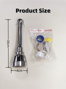 360度旋轉黃銅和不鏽鋼廚房水龍頭延長器,具有防濺水頭,3噴霧模式的水喉,冷熱水通用水龍頭延長器 - 銀色 - 查看 9