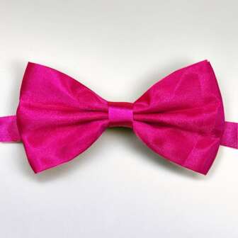 1 pieza Corbata de moño ajustable de doble capa de poliéster para hombres, para boda, fiesta, actuación, Día de San Valentín, festival o uso casual diario