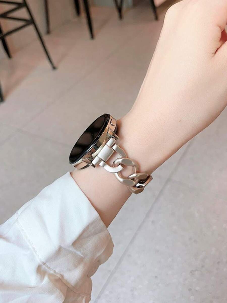 1 Dây đeo đồng hồ dây đơn bằng thép không gỉ màu be 20mm 22mm, Tương thích với Samsung Watch4/5 Đồng hồ thông minh Huawei Amazfit Garmin Làm quà tặng cho học sinh đi học trở lại