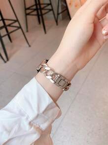 1 Dây đeo đồng hồ dây đơn bằng thép không gỉ màu be 20mm 22mm, Tương thích với Samsung Watch4/5 Đồng hồ thông minh Huawei Amazfit Garmin Làm quà tặng cho học sinh đi học trở lại - Màu be - Xem 3