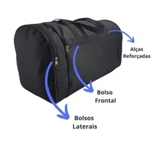 Bolsa Mala de Viagem Reforçada Grande - Preto - Visão 5