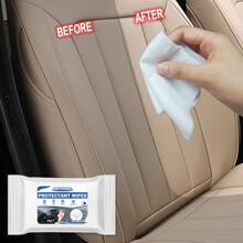 3 In 1 Car Leather Cleaner Wipes, Leather Clean Condition Protect Wipes For Vinyl, Apparel Furniture Auto Car Interior Shoes Boots BagsWipes.
