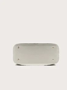 大容量、防水、輕便、便攜、經典、休閒大容量時尚手提包帶吊墜適合青少年女大學生、菜鳥和白領、教師完美適合辦公室、大學、工作、商務、通勤、戶外、旅行、郊遊,返校,教師節,老師禮物 - 白色 - 查看 6