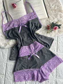 Women Pajama Sets - Bụi tím - Xem 2