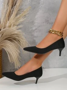 Nuevos Zapatos Negros De Trabajo Profesional Para Mujeres, Tacones Altos Y Delgados Adecuados Para Entrevistas Y Uso De Oficina, Tacones Bajos De 3cm - Negro - Ver 3