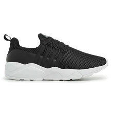 Women Wedge Sneakers - 黑與白 - 查看 4