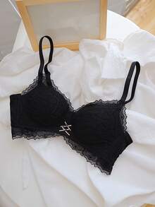 Brasier con Diseño de Encaje para Mujer - Negro - Ver 3