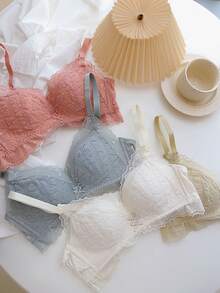 Brasier con Diseño de Encaje para Mujer - Negro - Ver 5