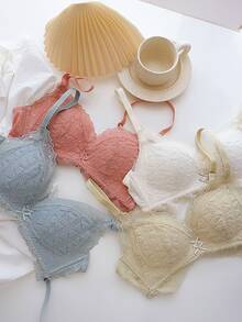 Brasier con Diseño de Encaje para Mujer - Negro - Ver 4