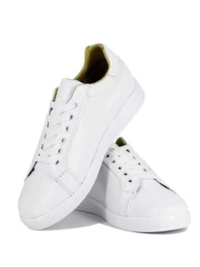 Tenis Sneakers Blancos Liso Det Snake Blanco - Blanco - Ver 2