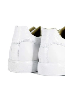 Tenis Sneakers Blancos Liso Det Snake Blanco - Blanco - Ver 4