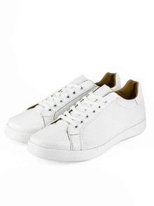 Tenis Sneakers Blancos Texturizados Det Snake Blanco - Blanco - Ver 3