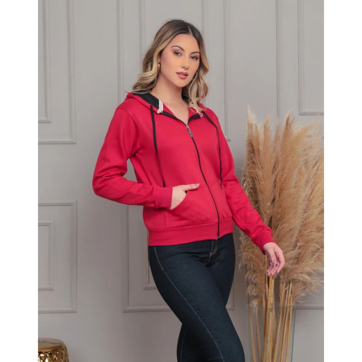 Women Sweatshirts - 紅色 - 查看 1