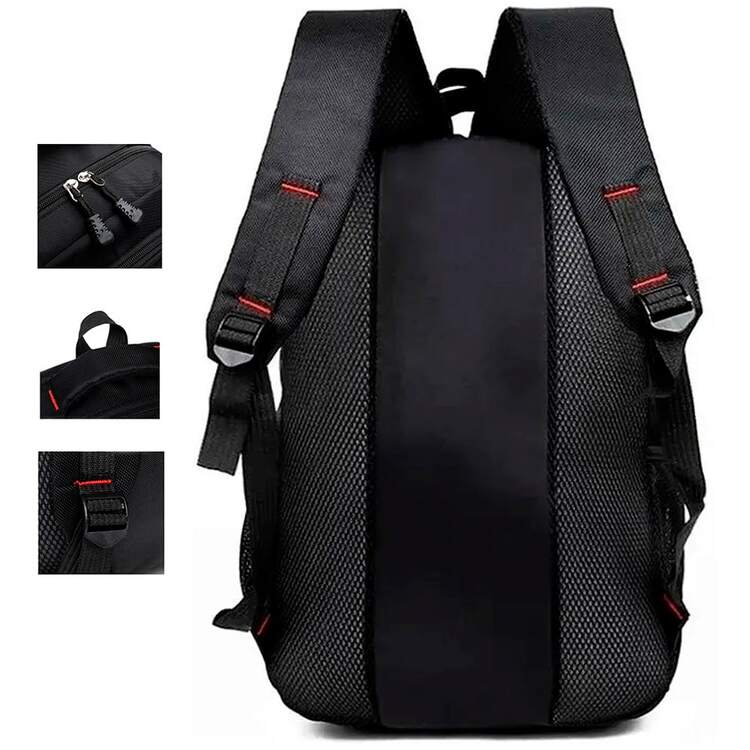 Mochila Escolar Bolsa Casual Para Laptop Carga USB Urbana Con Gran Capacidad, Mochila para hombre - Negro - Añade 2