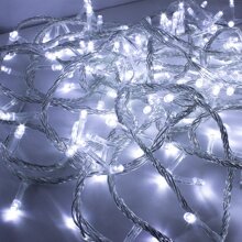 Christmas LED Light Series 60 Led White Light 3 Meters 8 Functions Transparent Cable LED Spotlight Series - White - View 1