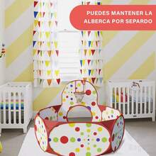 Casa de campaña, tunel y alberga de pelotas, juguetes 3 en 1, tienda de campaña con alberca de pelotas (pelotas no incluidas) para niñas y niños, plegable ligero y portatil - Rojo - Ver 7