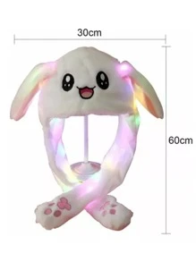 Gorritos con luz led, orejas movibles. sombreros de de felpa suave cálido para niñas, adultos (Modelos y colores al azar). - Multicolor - Ver 5