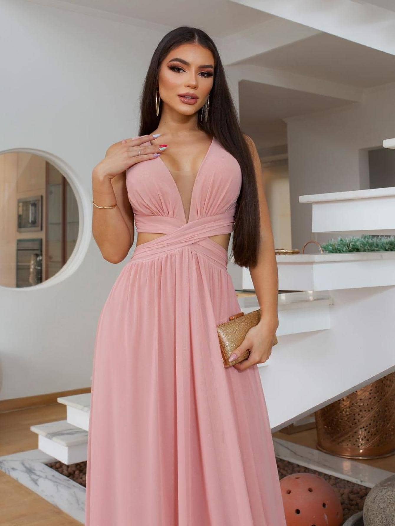 Women Party Dresses - Rusty Rose - View 1