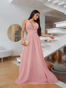 Women Party Dresses - Rusty Rose - View 2