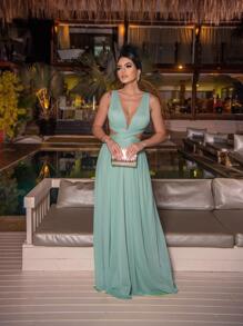 Women Party Dresses - 薄荷綠 - 查看 1
