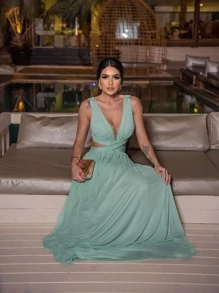Women Party Dresses - 薄荷綠 - 查看 2